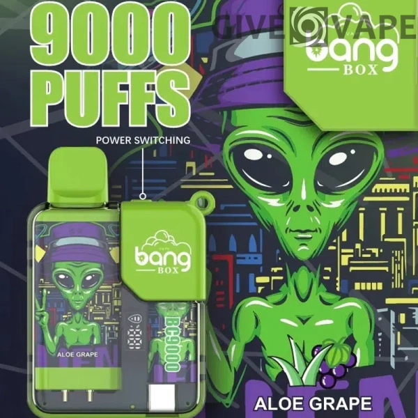 Bang Box 9000 Puffs 0% 2% 3% 5% Nikotinový dobíjecí LED Pover Display Velkoobchodní jednorázový Vape – GiveVape – 5