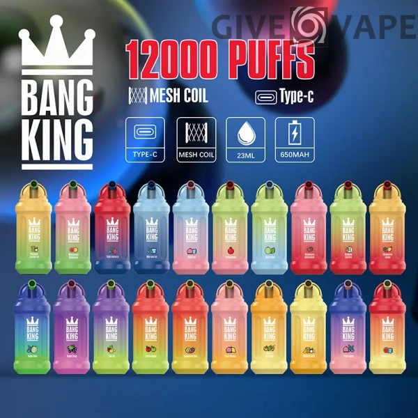 Bang King 12000 Puffs 0% 2% 3% 5% Nikotin wiederaufladbarer Einweg-Vape Großhandel - GiveVape - 1