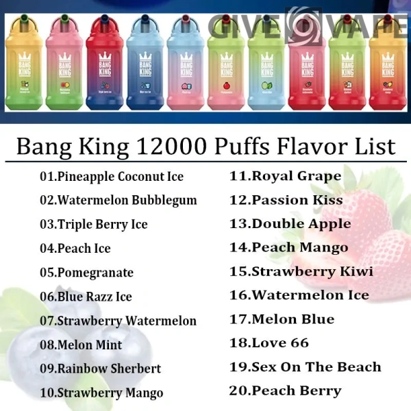 Bang King 12000 Puffs 0% 2% 3% 5% Nikotin wiederaufladbarer Einweg-Vape Großhandel - GiveVape - 2