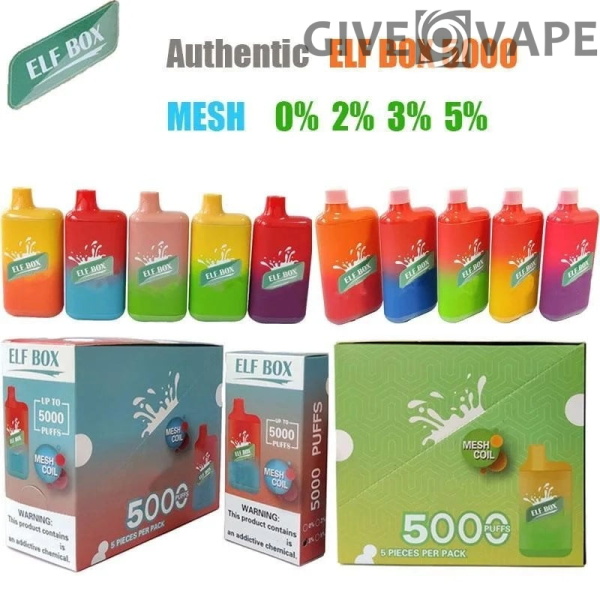 ELF BOX 5000 Puffs 0% 2% 3% 5% Nikotin Einweg-Vape Authentischer E-Zigarettenstift Großhandel - GiveVape - 3