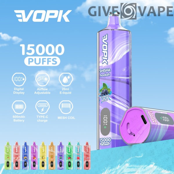 VOPK Shisha Shisha 15000 Züge 0% 2% 3% 5% Nikotin Einweg-Vape Großhandel – GiveVape – 1