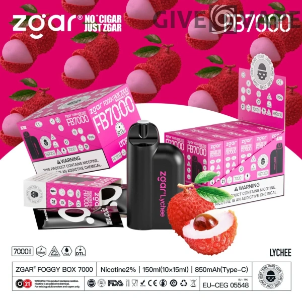 ZGAR FOGGY BOX 7000 Puffs 2% wiederaufladbarer Nikotin-Einweg-Vape-Großhandel – GiveVape – 19