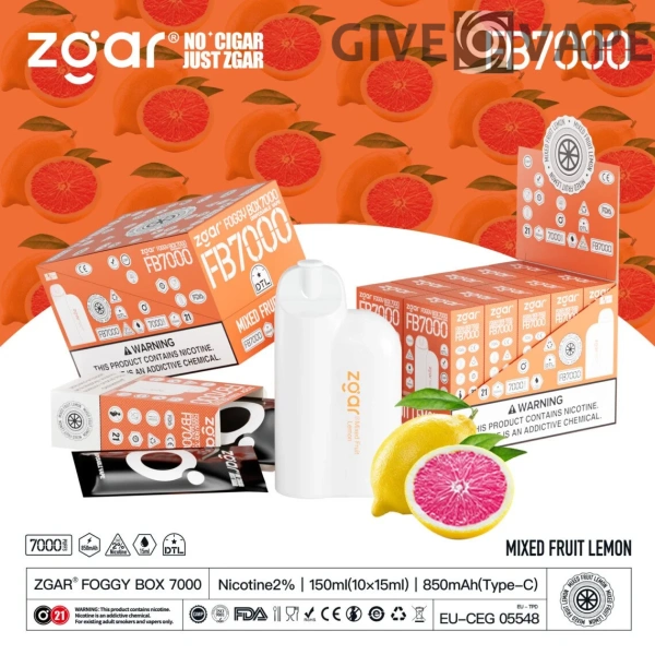ZGAR FOGGY BOX 7000 Puffs 2% Nikotin wiederaufladbar Einweg-Vape Großhandel – GiveVape – 2