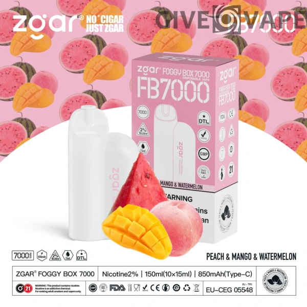 ZGAR FOGGY BOX 7000 Puffs 2% Nikotin wiederaufladbar Einweg-Vape Großhandel – GiveVape – 6