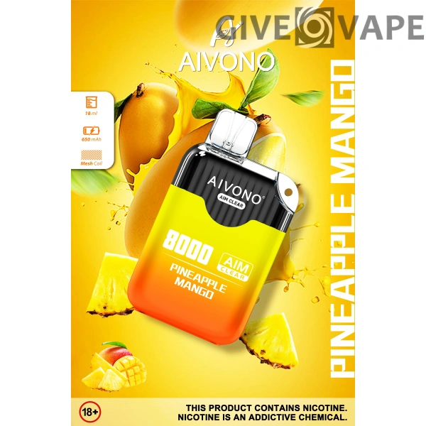 AIVONO AIM CLEAR 8000 Puffs 0% 2% 5% Nikotinarm, wiederaufladbar, Einweg-Vapes, Pen, Großpackung, Großhandel kaufen – GiveVape – 4