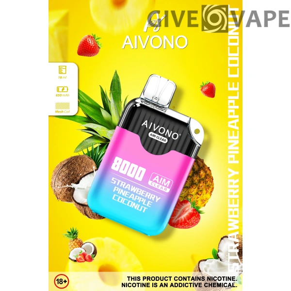 AIVONO AIM CLEAR 8000 Puffs 0% 2% 5% Nikotinarm, wiederaufladbar, Einweg-Vapes-Stift, Großpackung, Großhandel kaufen – GiveVape – 2