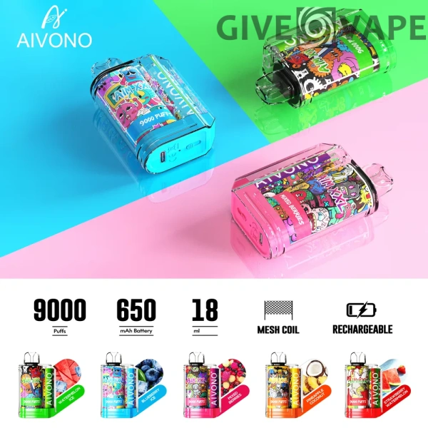 AIVONO AIM XXL 9000 Puffs 0% 2% 3% 5% Nikotinarm, wiederaufladbar, Einweg-Vapes, Pen, Großpackung, Großhandel kaufen – GiveVape – 11