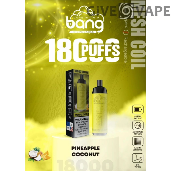Bang Crown Bar 18000 Puffs 0% 2% 3% 5% Nikotinarm, wiederaufladbar, Einweg-Vapes, Pen, Großpackung, Großhandel kaufen – GiveVape – 9