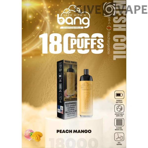 Bang Crown Bar 18000 Puffs 0% 2% 3% 5% Nikotinarm, wiederaufladbar, Einweg-Vapes, Pen, Großpackung, Großhandel kaufen – GiveVape – 6