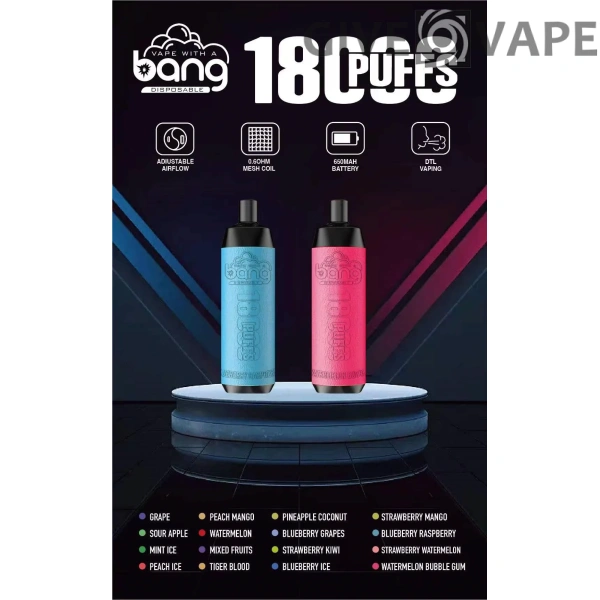 Bang Crown Bar 18000 Puffs 0% 2% 3% 5% Nikotinarm, wiederaufladbar, Einweg-Vapes, Pen, Großpackung, Großhandel kaufen – GiveVape – 1