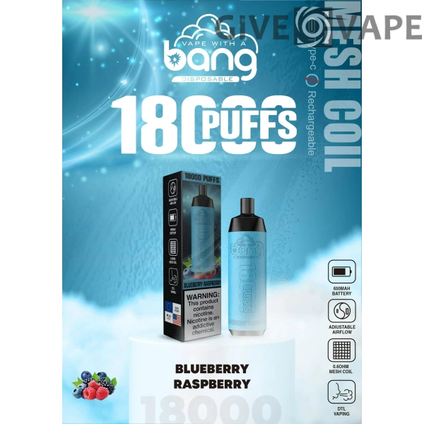 Bang Crown Bar 18000 Puffs 0% 2% 3% 5% Nikotinarm, wiederaufladbar, Einweg-Vapes, Pen, Großpackung, Großhandel kaufen – GiveVape – 17