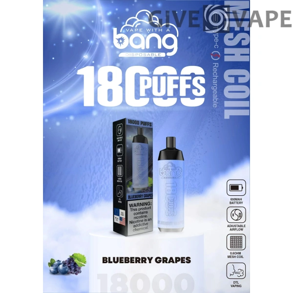 Bang Crown Bar 18000 Puffs 0% 2% 3% 5% Nikotinarm, wiederaufladbar, Einweg-Vapes, Pen, Großpackung, Großhandel kaufen – GiveVape – 16