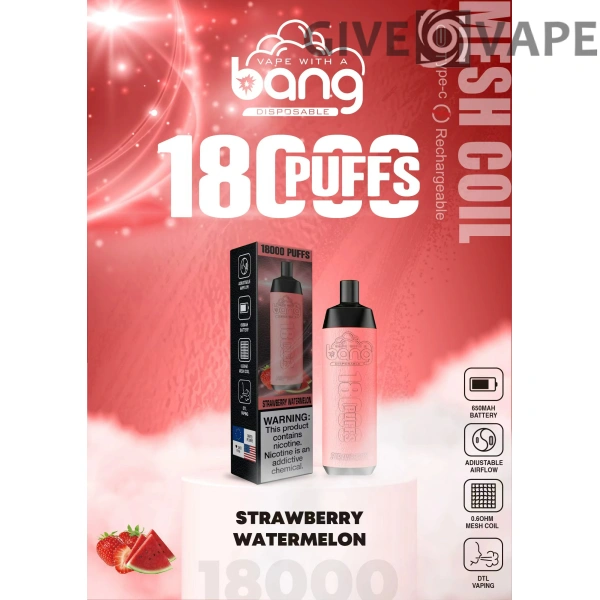 Bang Crown Bar 18000 Puffs 0% 2% 3% 5% Nikotinarm, wiederaufladbar, Einweg-Vapes, Pen, Großpackung, Großhandel kaufen – GiveVape – 10