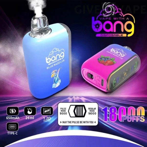 Bang 18000 Puffs Dual Mesh Digital Box 0% 2% 3% 5% Nikotinarm, wiederaufladbar, Einweg-Vapes, Pen, Großpackung, Großhandel kaufen – GiveVape – 1