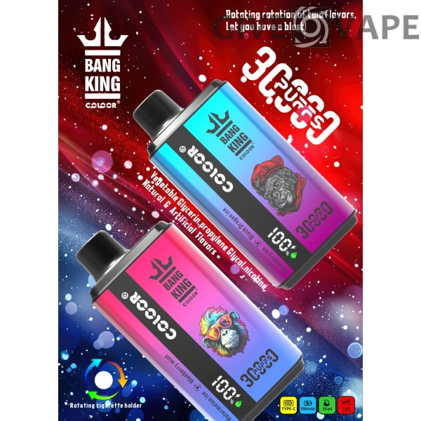 Bang King 30000 Puffs Double Flavour 0% 2% 3% 5% Nikotinarm, wiederaufladbar, Einweg-Vapes, Pen, Großpackung, Großhandel kaufen – GiveVape – 1