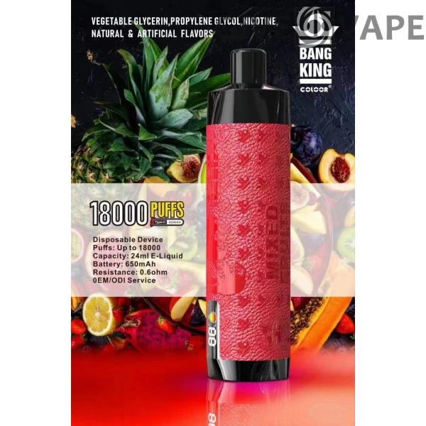 Bang King Crown Bar 18000 Puffs 0% 2% 3% 5% Nikotinarm, wiederaufladbar, Einweg-Vapes, Pen, Großpackung, Großhandel kaufen – GiveVape – 6
