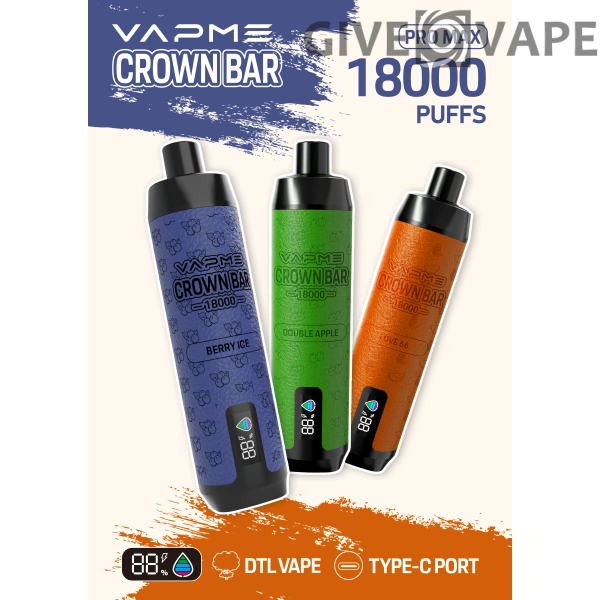 Vapme Crown Bar 18000 PRO MAX 2% 5% Nikotin 18000 Züge Wiederaufladbare Einweg-Vapes Großkauf Großhandel - GiveVape - 1