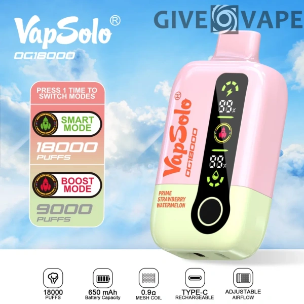 Vapsolo DG 18000 Puffs 2% 5% Nikotinarm, wiederaufladbar, Einweg-Vapes, Pen, Großpackung, Großhandel kaufen – GiveVape – 2