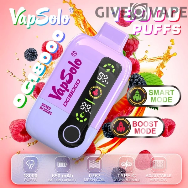 Vapsolo DG 18000 Puffs 2% 5% Nikotinarm, wiederaufladbar, Einweg-Vapes, Pen, Großpackung, Großhandel kaufen – GiveVape – 6