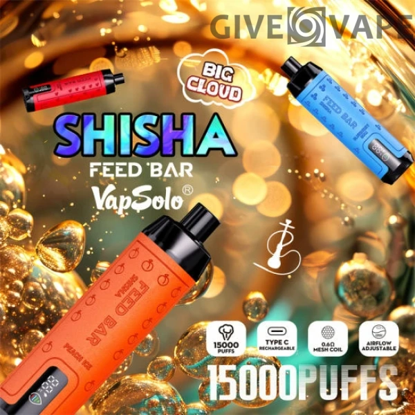 Vapsolo Feed Bar Shisha, 15.000 Züge, 0,51 TP3T, nikotinarm, wiederaufladbar, Einweg-Vapes, Pen, Großpackung, Großhandel kaufen – GiveVape – 1