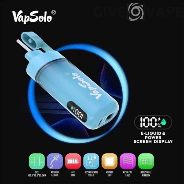 Vapsolo Tornado Pro 12000 Puffs 2% 5% Nikotinarm, wiederaufladbar, Einweg-Vapes, Pen, Großpackung, Großhandel kaufen – GiveVape – 8