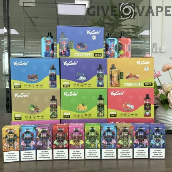 VapSolo Viking 12000 Puffs 2% 5% Nikotinarm, wiederaufladbar, Einweg-Vapes, Pen, Großpackung, Großhandel kaufen – GiveVape – 12