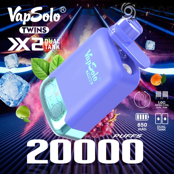 VapSolo Twins 20000 Puffs 2% 5% Low Nicotine Rechargeable Disposable Vapes Pen Bulk Buy Wholesale - GiveVape - 2