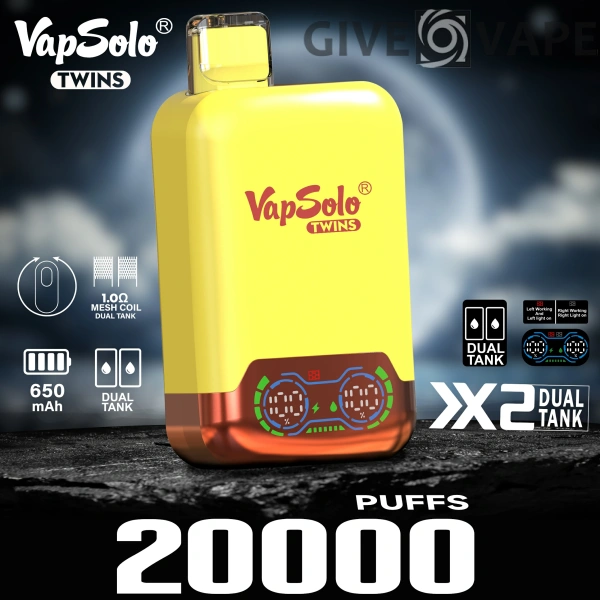 VapSolo Twins 20000 Puffs 2% 5% Low Nicotine Rechargeable Disposable Vapes Pen Bulk Buy Wholesale - GiveVape - 3