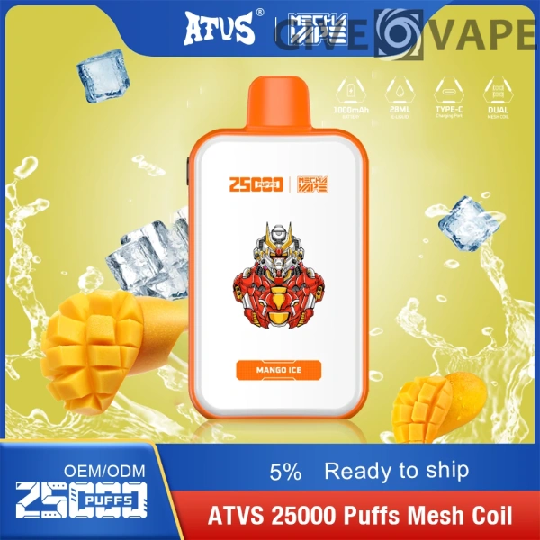 ATVS 25000 Puffs Dual Mesh 5% Nikotinarm, wiederaufladbar, Einweg-Vapes, Pen, Großpackung, Großhandel kaufen – GiveVape – 13