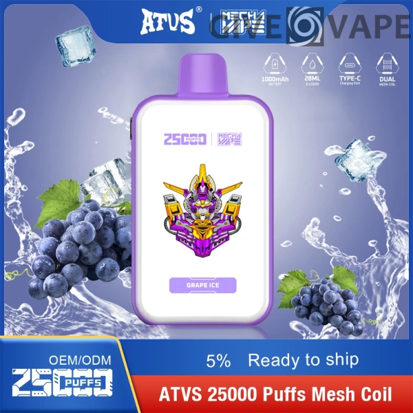 ATVS 25000 Puffs Dual Mesh 5% Nikotinarm, wiederaufladbar, Einweg-Vapes, Pen, Großpackung, Großhandel kaufen – GiveVape – 11