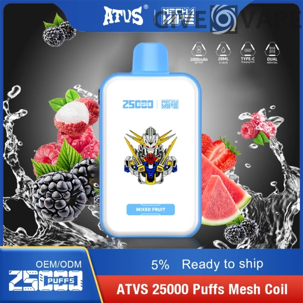 ATVS 25000 Puffs Dual Mesh 5% Nikotinarm, wiederaufladbar, Einweg-Vapes, Pen, Großpackung, Großhandel kaufen – GiveVape – 10