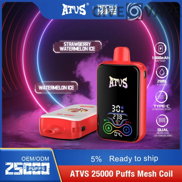 ATVS 25000 Puffs Dual Mesh 5% Nikotinarm, wiederaufladbar, Einweg-Vapes, Pen, Großpackung, Großhandel kaufen – GiveVape – 5