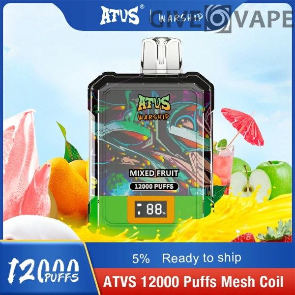 Atvs Warship 12000 Puffs 5% Nikotinarm, wiederaufladbar, Einweg-Vapes, Pen, Großpackung, Großhandel kaufen – GiveVape – 6