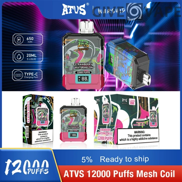 Atvs Warship 12000 Puffs 5% Nikotinarm, wiederaufladbar, Einweg-Vapes, Pen, Großpackung, Großhandel kaufen – GiveVape – 3