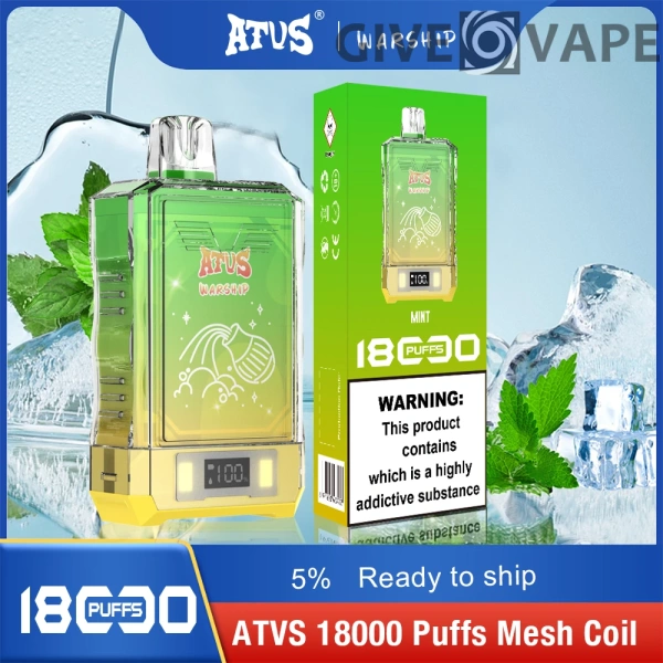 Atvs Warship 18000 Puffs 5% Nikotinarm, wiederaufladbar, Einweg-Vapes, Pen, Großpackung, Großhandel kaufen – GiveVape – 5
