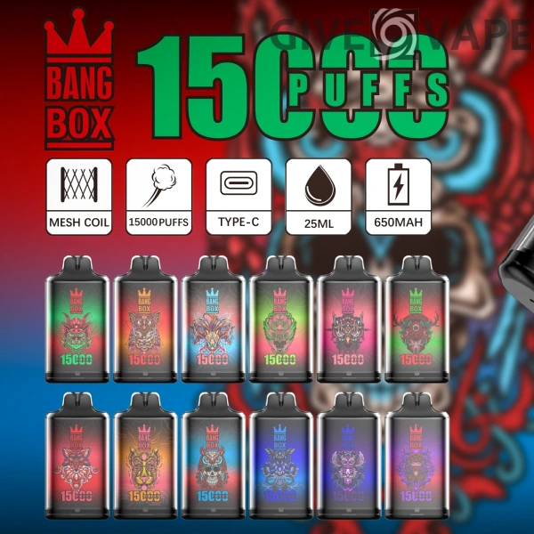 Bang Box S1 15000 Puffs 0% 2% 3% 5% Nikotinarm, wiederaufladbar, Einweg-Vapes, Pen, Großpackung, Großhandel kaufen – GiveVape – 1