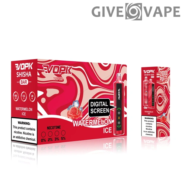 VOPK Shisha Bar 20000 Puffs 0% 2% 3% 5% Nízkonikotinové dobíjecí jednorázové vapes Pen Hromadně Koupit velkoobchod – GiveVape – 8