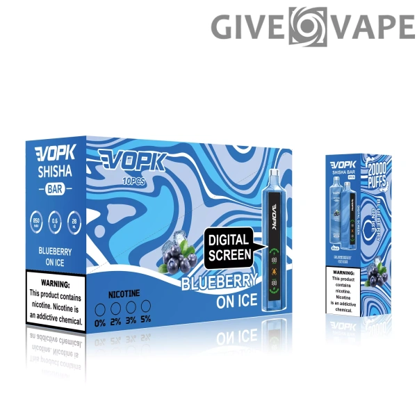 VOPK Shisha Bar 20000 Puffs 0% 2% 3% 5% Nízkonikotinové dobíjecí jednorázové vapes Pen Hromadně Koupit velkoobchod – GiveVape – 7