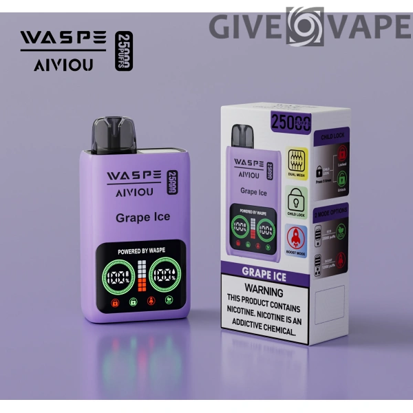 WASPE 25000 PUFFS Dual Mesh Box 0% 2% 5% Display a LED a basso contenuto di nicotina Penna per vaporizzatori usa e getta ricaricabile all'ingrosso Acquista all'ingrosso - GiveVape - 3