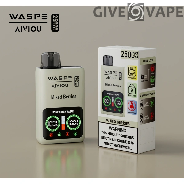 WASPE 25000 PUFFS Dual Mesh Box 0% 2% 5% Display a LED a basso contenuto di nicotina Penna per vaporizzatori usa e getta ricaricabile all'ingrosso Acquista all'ingrosso - GiveVape - 10