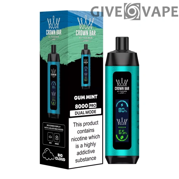 Al Fakher Crown Bar Big Cloud 8000 Pro Dual Mode Vollbild Nikotinarm, wiederaufladbar, Einweg-Vapes, Pen, Großkauf, Großhandel – Europäischer Lagerbestand – GiveVape – 9