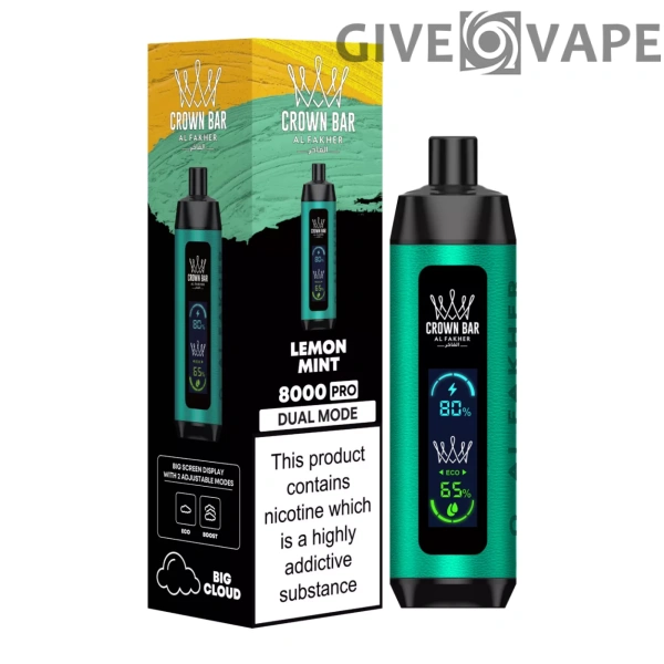 Al Fakher Crown Bar Big Cloud 8000 Pro Dual Mode Vollbild Nikotinarm, wiederaufladbar, Einweg-Vapes, Pen, Großkauf, Großhandel – Europäischer Lagerbestand – GiveVape – 6