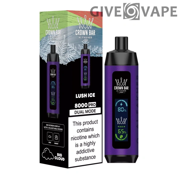Al Fakher Crown Bar Big Cloud 8000 Pro Dual Mode Vollbild Nikotinarm, wiederaufladbar, Einweg-Vapes, Pen, Großkauf, Großhandel – Europäischer Lagerbestand – GiveVape – 4