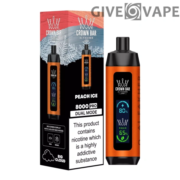 Al Fakher Crown Bar Big Cloud 8000 Pro Dual Mode Vollbild Nikotinarm, wiederaufladbar, Einweg-Vapes, Pen, Großkauf, Großhandel – Europäischer Lagerbestand – GiveVape – 18