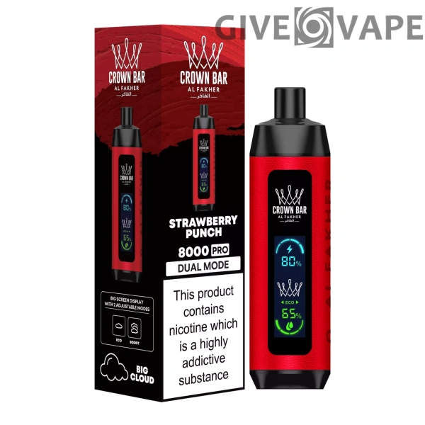 Al Fakher Crown Bar Big Cloud 8000 Pro Dual Mode Vollbild Nikotinarm, wiederaufladbar, Einweg-Vapes, Pen, Großkauf, Großhandel – Europäischer Lagerbestand – GiveVape – 17