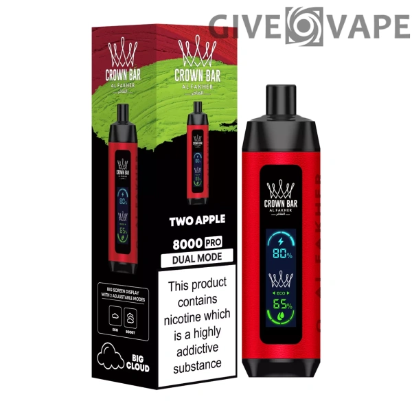 Al Fakher Crown Bar Big Cloud 8000 Pro Dual Mode Vollbild Nikotinarm, wiederaufladbar, Einweg-Vapes, Pen, Großkauf, Großhandel – Europäischer Lagerbestand – GiveVape – 16