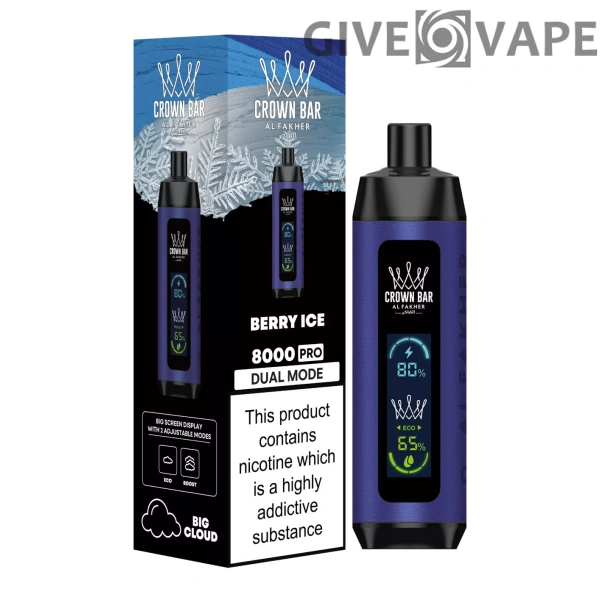 Al Fakher Crown Bar Big Cloud 8000 Pro Dual Mode Vollbild Nikotinarm, wiederaufladbar, Einweg-Vapes, Pen, Großkauf, Großhandel – Europäischer Lagerbestand – GiveVape – 15