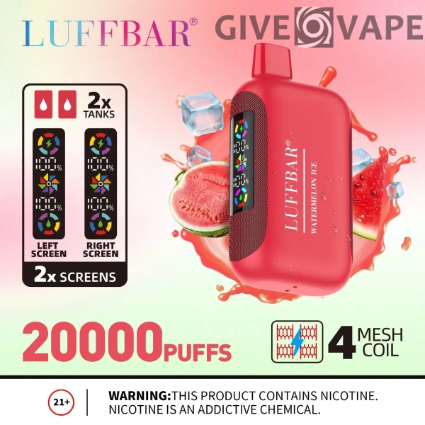 VASY LUFFBAR Dually 20000 Züge Dualer digitaler Bildschirm 50 mg nikotinarmer wiederaufladbarer Einweg-Vape-Stift Großkauf im Großhandel - GiveVape - 1