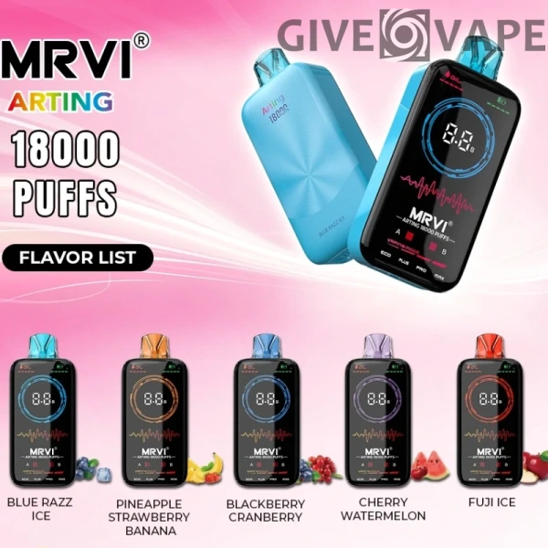 MRVI Arting 18000 Puffs Dual Mesh Vollbild-Display 2% 5% Nikotinarm, wiederaufladbar, Einweg-Vapes, Pen, Großpackung, Großhandel kaufen – GiveVape – 1
