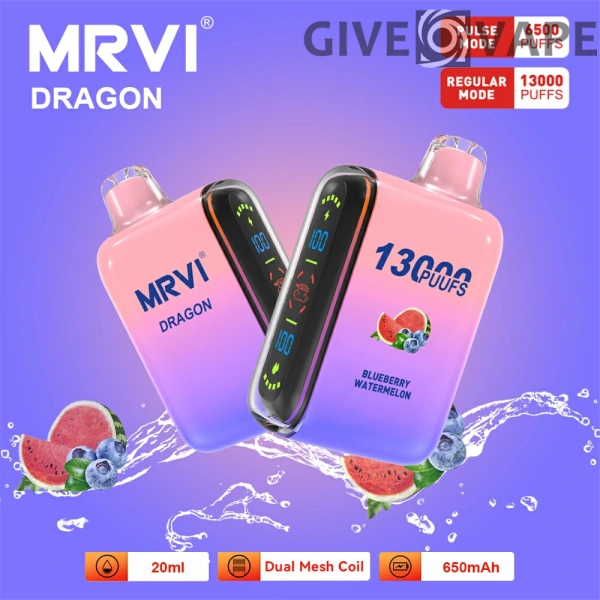 MRVI Dragon 13000 Puffs Dual Mesh Digital Screen 2% 5% Nikotinarm, wiederaufladbar, Einweg-Vapes, Pen, Großpackung, Großhandel kaufen – GiveVape – 2